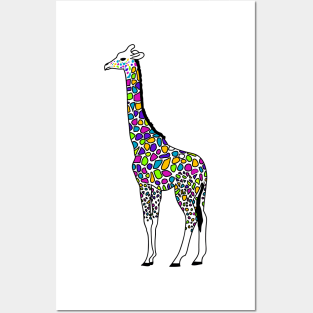 Colorful giraffe (b) Posters and Art